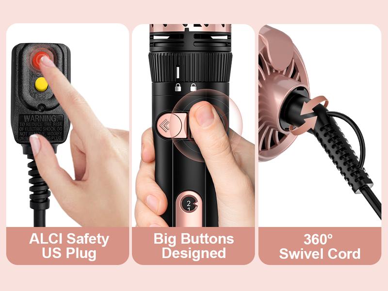 Terviiix 4-in-1 Hot Air Rotating Blow Dryer Brush Kit – 1000W with Rotatable Round Brushes (2 Sizes), Oval Volumizer, and Diffuser