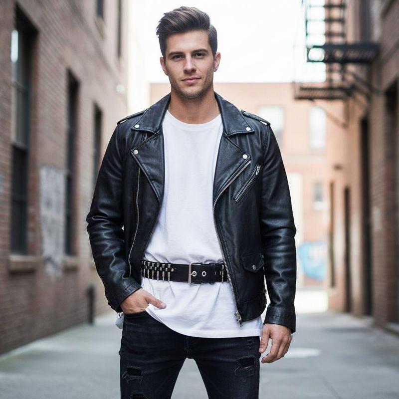 Men's Rock Style Belt PU Leather Adjustable Body Decoration Belts Gothic Rock While Holiday Costume Gift Unisex Punk Style