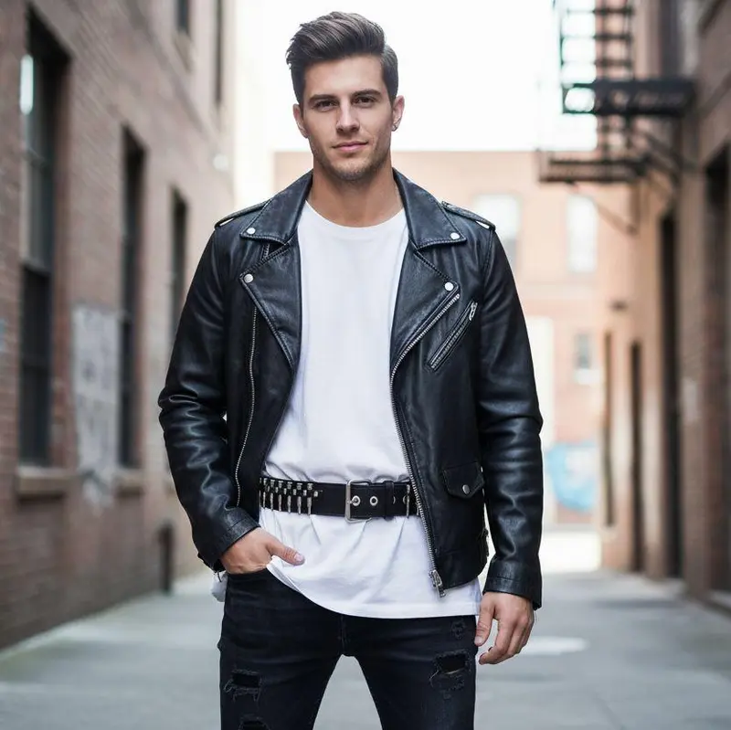 Men's Rock Style Belt PU Leather Adjustable Body Decoration Belts Gothic Rock While Holiday Costume Gift Unisex Punk Style