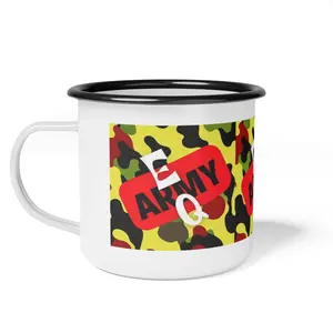 EQ Army Camo Square Logo Enamel Camp Cup