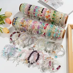 5/10/20 Glass Charm Braceletes With Elastic Band | Great Gifts and Party Favors