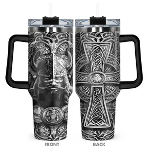 1pc, 40oz Stainless Steel Tumbler, Viking Valor Funny Print 40oz, Vacuum Insulated and Durable, Gift for Any Occasion: Birthdays, Holidays, or Special Moments for Family, Friends, or Coworkers