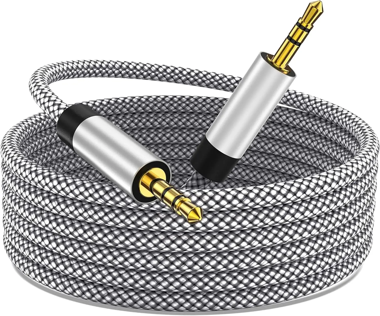 3.5mm Male to Male Stereo Auxiliary Audio  10FT, Nylon Braided Unbreakable &  for iPhones, iPads, Headphones, Smartphones, Notebooks,  & Other Devices with 3.5mm Aux Port