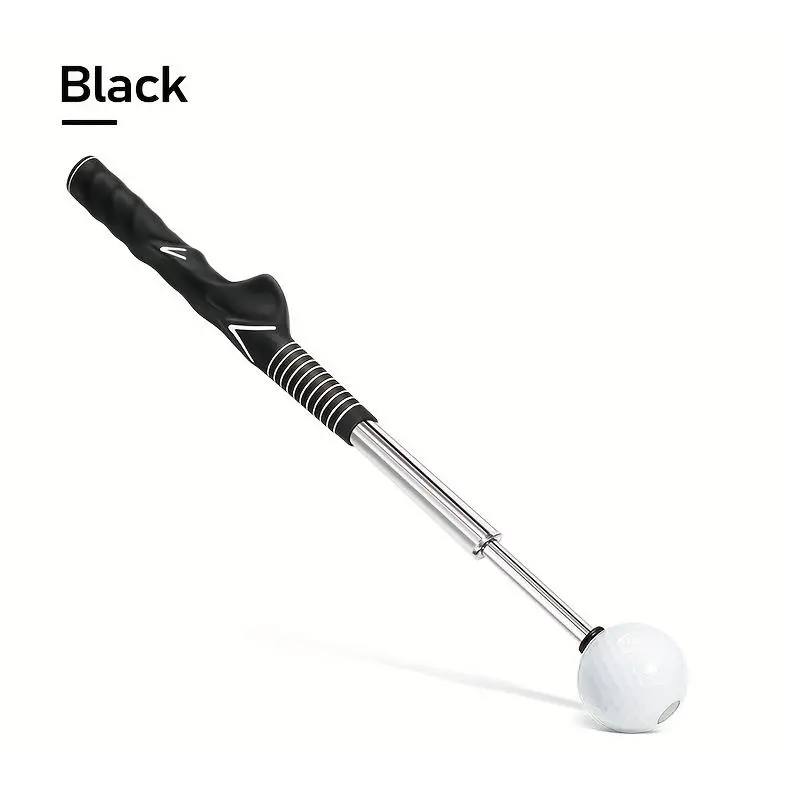 Right-Handed Stainless Steel Golf Aid Swing Trainer Stick - Retractable Telescopic Club with Arm Band, Easy Golf Training Aid, Stick Head Tool for Beginners (Indoor-Outdoor Practice Warm-Up, Sports Gift), Golf Aid Swing Trainers