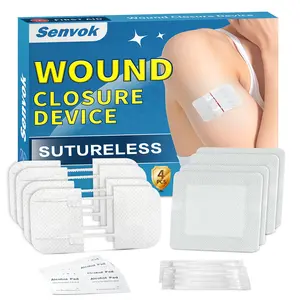 Zip Stitch Wound Closure Strips | 4-Pack Stitchless Butterfly Bandages | Adjustable Tension for Painless Laceration Repair, Post-Surgery Care & Emergency First Aid Healthcare Kit mouth tape