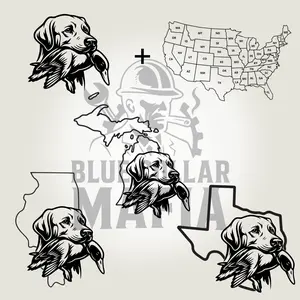 Custom state with hunting dog decal (if you do not leave state in order notes we will do the state it is being shipped to) Vinyl Decal