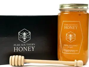 Pure Southern Honey Raw Honey with Dipper Gift Box Set - Perfect Sweet Gift - Flavor Natural