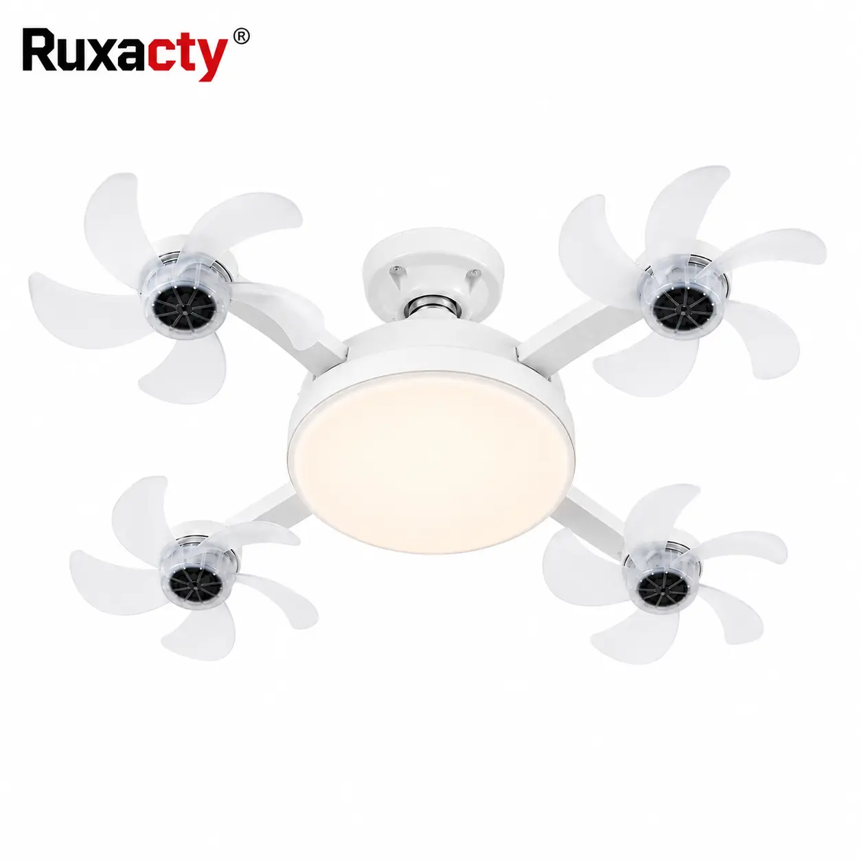 Screw In Ceiling Fan Light with Remote Control 19.7 Inch Foldable LED Socket Fan Light E26 Medium Base Ceiling Fan with 4 Fan Blades Quiet Airflow Bright Lighting Easy Installation for Bedroom Kitchen Garage Office and Dorm
