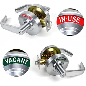 Bathroom  Lock  Door Handle, Large Grade 2 Commercial Door Handle with Large  in-USE or Vacant for Public Restrooms Hospitals, Restaurants, Offices, AirBnb