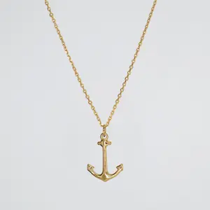 Anchor Pendant Necklace (Gold)