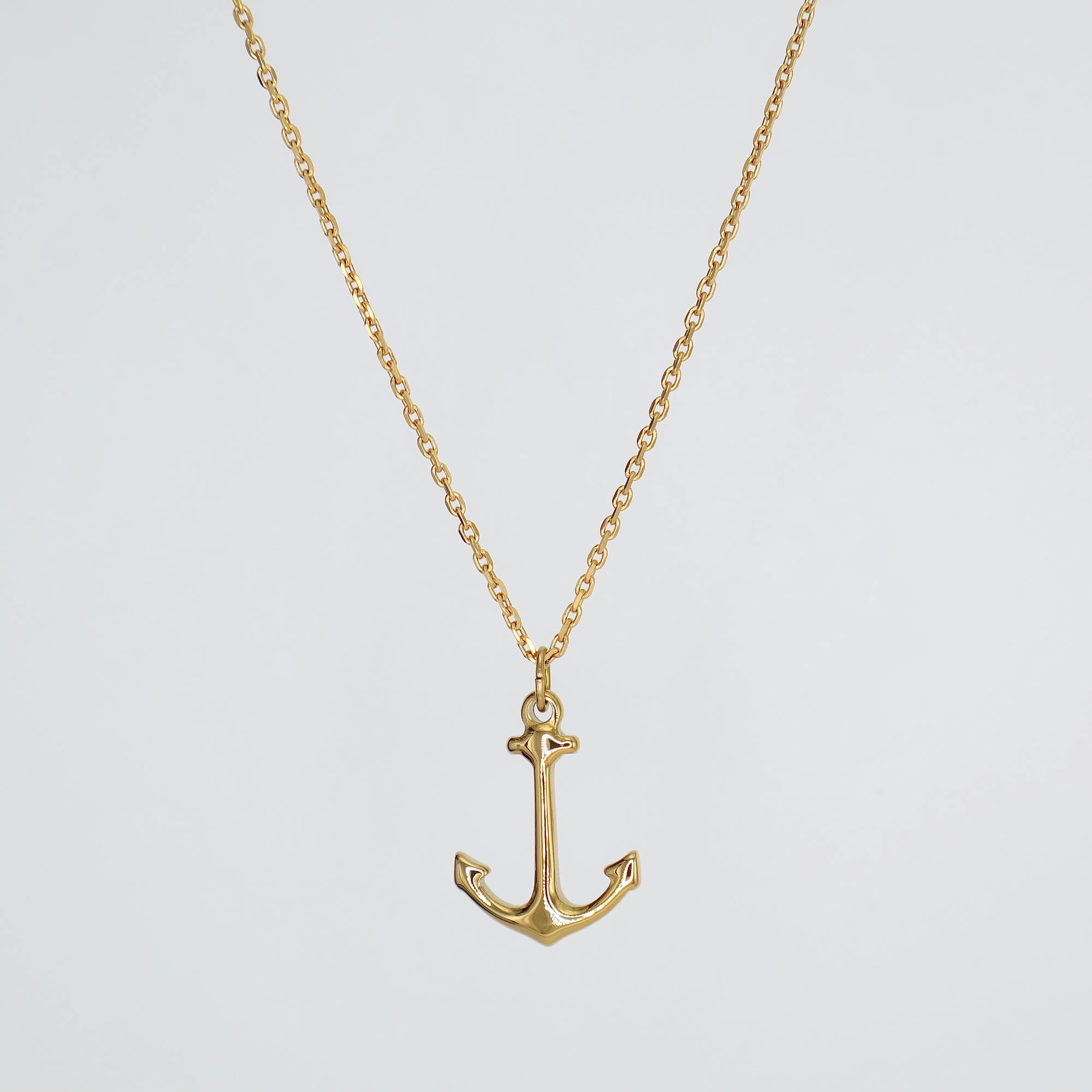 Anchor Pendant Necklace (Gold)