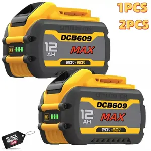 2-Pack 12.0Ah Replacement for Dewalt 20v/60v Flexvolt Battery Compatible with Dewalt 60V Battery DCB609 606 612 Cordless Tools   Lithium Ion