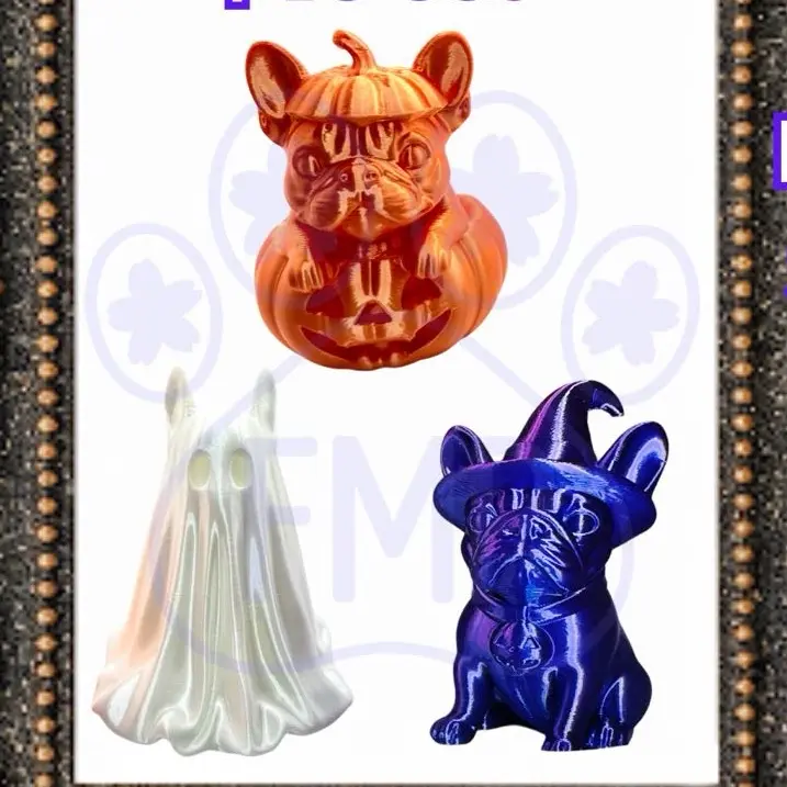 Frenchie Halloween Decor Figurines Pumpkin Ghost Witch Gifts