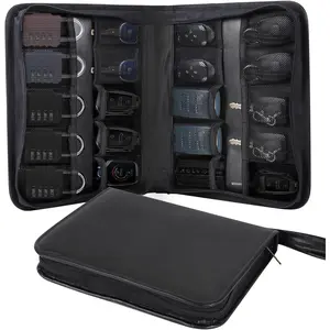 Portable Zippered Key Case,Car Key Holder Leather Key Organizer Case Combination Lock Storage Bag Key Binder Zipper Key Organizer Box Car Service Key Box Portable Manager & Landlord Key Holder Book