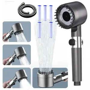 Multifunctional Massage Shower, Handheld High Pressure Shower Head,Massage And Skin Beauty Shower, 3 Settings 4 in 1 Detachable Showerhead with 47" Hose, Easy-to-install Bracket and 5 Filters bathing pet 3-speed outdoorfun Massage Handheld Shower
