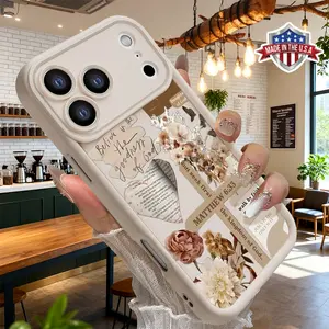 Artistic Christian Floral Bible Verse Aesthetic Case for iPhone 17 16 15 14 Pro Max 13 12 11 XR XS Plus Air Slim Shockproof Anti Drop Protective Durable TPU Cover