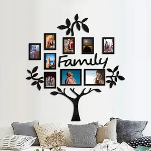 3D Acrylic Photo Frame Wall Decor, 1 Set DIY Photo Collage Gallery Wall Sticker, Wall Decor for Home Office Wedding School, Ornaments