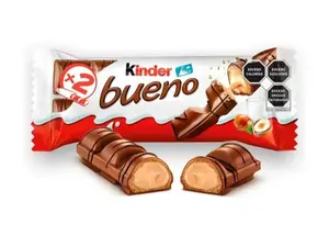 Kinder Bueno Milk Chocolate Bars with Crispy Wafer and Hazelnut Cream