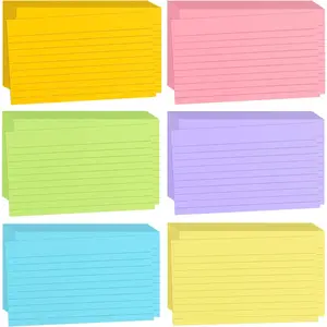 1200 Pcs Ruled Index Cards, 3x5 Inches Colorful Bulk Index Cards, Heavy Colored Note Study Cards for School Learning Memo Scratch Pad, 6 Colors Notecards