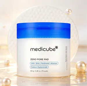 Medicube Korean No.1 Viral Zero Pore Toner Pads 70 Count AHA Lactic Acid & 0.45% Salicylic Acid BHA Mild Skin Exfoliator Minimize Pores Clear Blackheads Stop Breakouts Resurface Dull Skin Daily K-Beauty Facial Care Pad