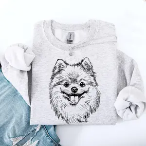 Pomeranian, Pet, Dog Breed Sweatshirt, Crew Neck, Women's, Crewneck