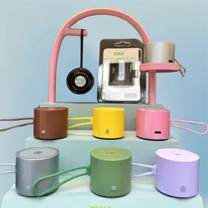 EWA Mini Bluetooth Subwoofer Speaker, Portable Home Audio Device with Retro Design, Lanyard, Smartphone Compatibility, USB Connectivity
