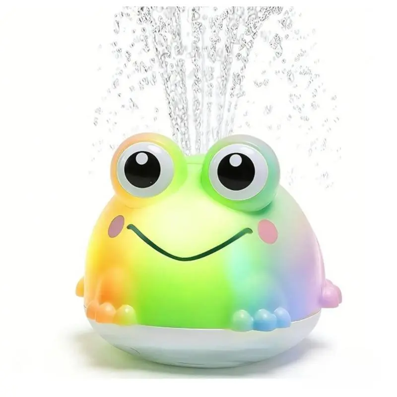 Flashing Frog Automatic Spray Light Up Bath Toy Engaging Water Toy for 1-3 Year Olds Bathtub Kiddie Pool