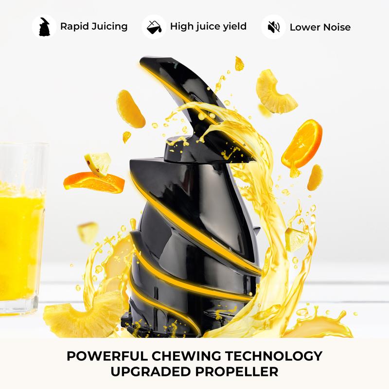 SUSTEAS Cold Press Juicer Large Inlet 5.3" Feed Chute Slow Masticator High Yield 98% Juice Extractor Easy Clean Portable Blender for Whole Fruit Juicing