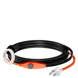 VEVOR Pipe Heating Cable, 9FT 7W/FT Heat Tape for Pipes with Built-in Thermostat, Water Pipe Heat Cable Protects PVC Hose, Metal and Plastic Pipe from Freezing