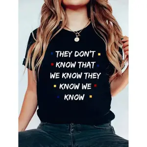Vintage Funny Friends TV Show Graphic T Shirt for Women with Short Sleeve Round Neck Casual Style