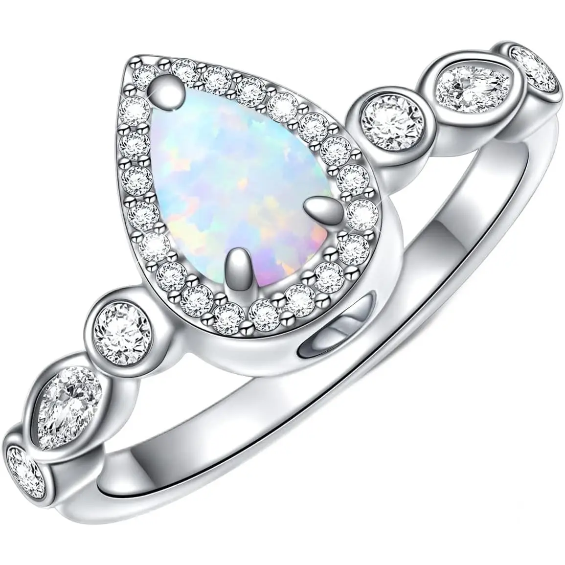 925 Sterling Silver Teardrop Urn Rings Hold Loved Ones Ashes, Blue Opal Cremation Keepsake Urn Ring Memorial Jewelry Gift for Ashes for Women