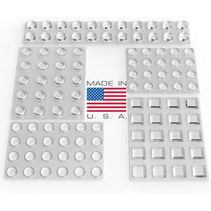 Clear Adhesive Bumper Pads 106-PC Combo Pack (Round, Spherical, Square) - Sound Dampening Transparent Rubber  for Cabinet Doors, Drawers, Glass Tops, Picture Frames,  Boards