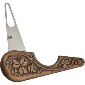 Antique Yarn Threader-, 5.1" Height, 2.8" Length x 0.5" Width, Brown