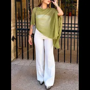 Fashionable & Elegant Loose Knitted Shawl Cardigan, Lightweight & Breathable, Oversized Design, Suitable For Women, Spring/Summer Casual Fabric Fit