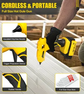 Cordless Hot Glue Gun (Tool Only, No Battery) - Full Size for Auto Repair & Crafts, Drip-Free Portable Glue Gun