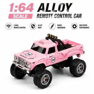 Mini Alloy Remote Control Car Desktop 1:64 Pocket Car Off-Road Racing High Speed Rc Shock-Absorbing Bigfoot Monster Boy Toy Gift