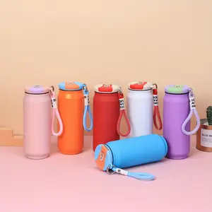 1pc, Insulated Water Cup, Stainless Steel Water Cup, Stainless Steel Inner Liner, Cup with Pull Rope, Solid Color Design Looks More Simple, More Convenient for Outdoor Use, Can Be Used at Home and Out, Can Be Used as a Gift for Family and F
