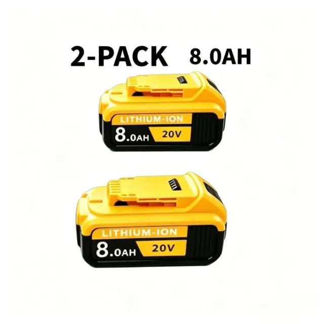 2PACK DeWalt 20V  Replacement Battery ,Max Lithium Ion，compatible with DeWalt DCB200, DCB205, 204,206,208,cordless power tools.