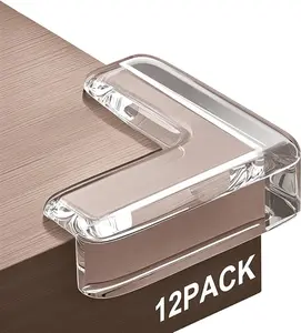 Corner Protectors, 12 Pack, Baby Proofing Corner Guards, Clear and Transparent Corner Bumper & Edge Cushion for Furniture, Table, Cabinet Sharp Corner & Edge, Baby Safety Material (L-Shaped)