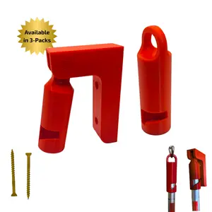 Milwaukee QUIK-LOK Attachment Hook & Mount - Pole Storage for String Trimmer Edger Pole Saw - Garage Organizer - Red or Black - Screws Included - 1-Pack or 3-Pack