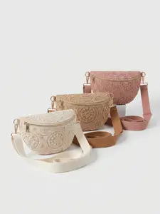 New fashionable women's chest bag, solid color bohemian style waist bag, high-end elegant crossbody bag, linen splicing mesh one-piece chest bag waist bag, women's wallet and shoulder bag, adjustable and detachable shoulder strap, suitable for family, tra