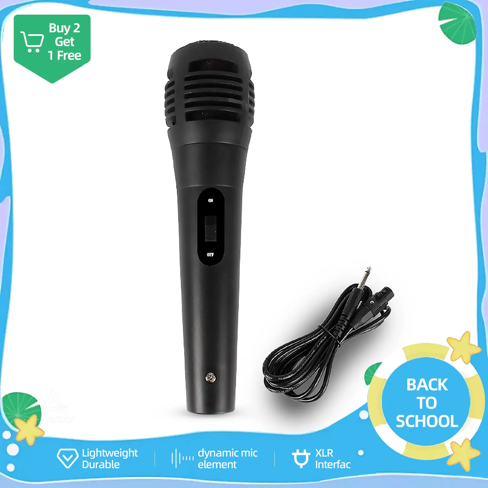 YS-102 Dynamic Wired Handheld Karaoke Microphone, 1/4 inch Plug, 10ft Cable, On/Off Switch, 50Hz-10kHz Range, ABS Plastic, for Amplifiers, Mixers, Home Karaoke (Music Lovers),Home Party,karaoke Micorphone