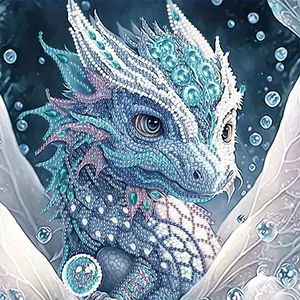 DIY Diamond Arts Colorful Painting Kit, 1 Set Dragon Pattern Diamond Arts Colorful Painting without Frame, Handmade Art Crafts for Home Decor, Diamond Painting Kits