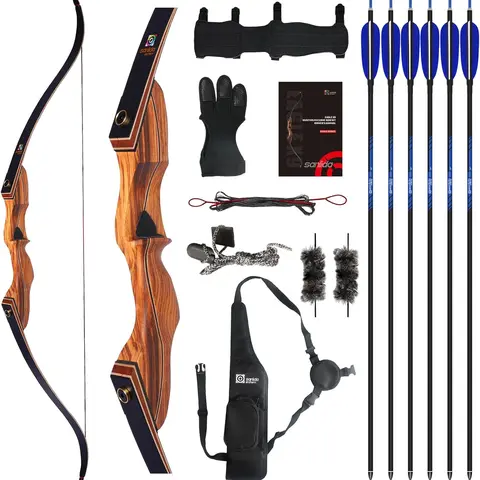 Sanlida Eagle X9 Intermediate Hunting Recurve Bow and Arrow Kit, 58 in, RH