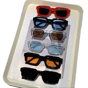 6-Pack Unisex Retro Rectangular Sunglasses, Vintage UV400 Fashion Eyewear with Classic Luxury Design, Ideal Holiday & Party Gift