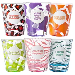 Sassy Shots Wild Collection Shot Glass Set (6 Unique Colored Designs)