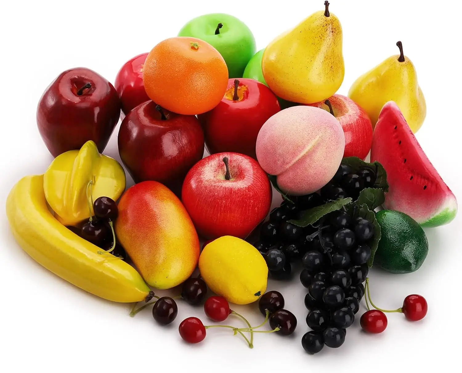 28 Pcs Artificial Fruit, Decorative Lifelike Realistic Fake Fruit Decor for Christmas Home Christmas Party Decoration, Multiple Fruits