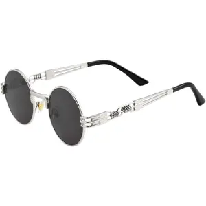 Round Sunglasses for Women Men Hippie Glasses Retro Metal Frame Sun Glasses UV 400 Protection