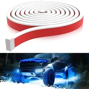 71" High Brightness Automotive Hood Gap LED Strip, Dynamic Scan Start-Up LED Car Hood Light Strip - Ambient Lighting Package with Unique Daytime Running Light Design, Easy Installation, 12V-Blue & White eclipse Led Lights