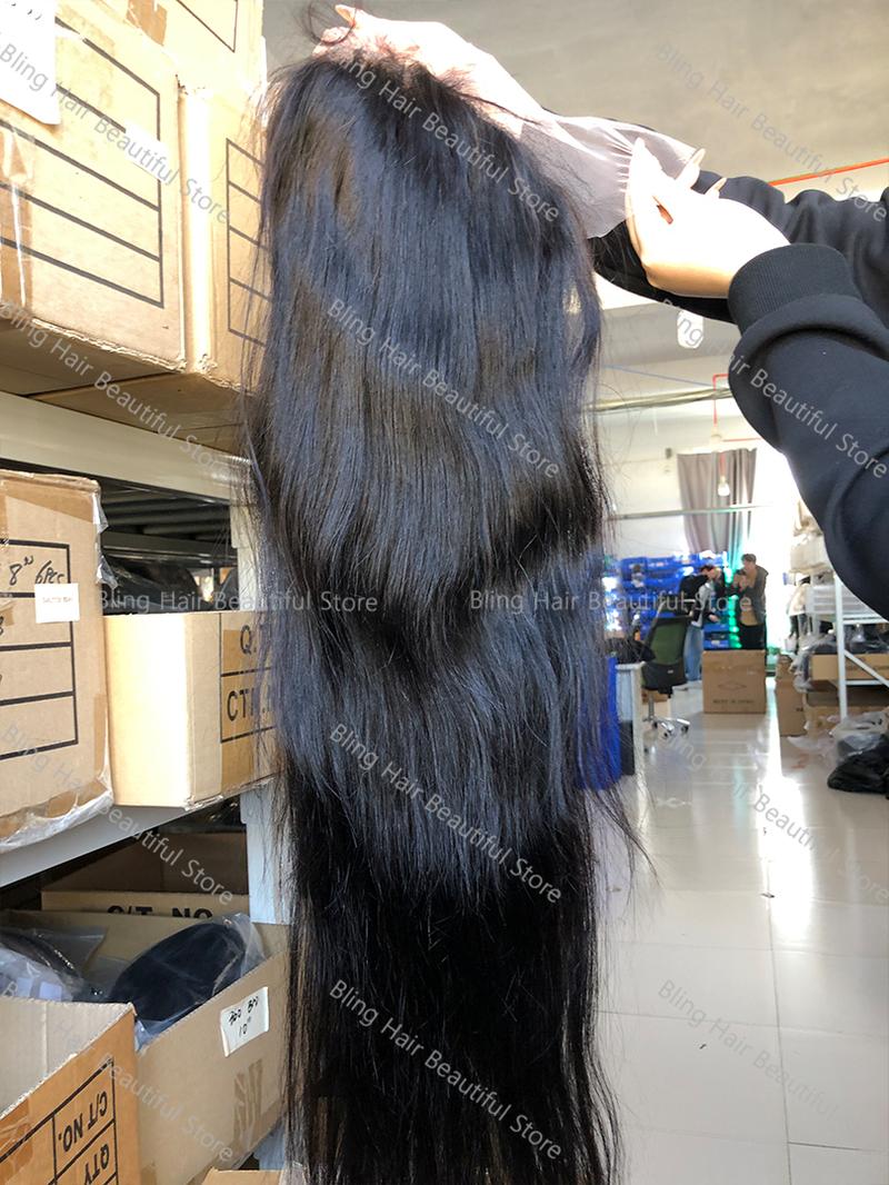 Bling Hair 180 Density Hd Transparent 13x6 Lace Frontal Wig Straight 13x4 Lace Front Wig 32 34 Inch Long Size 4x4 Closure Human Hair Pre plucked Wigs For Women